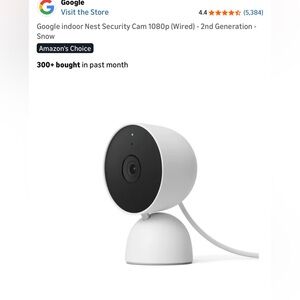 google Nest Indoor Security Camera – White with Black Face